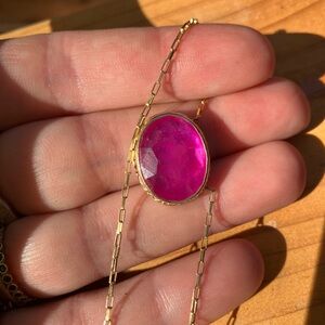 Jamie Joseph Solid 14k Gold Ruby Pendant Necklace.